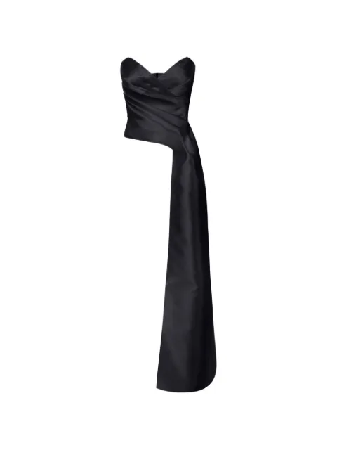 Elisabetta Franchi Gazar top with tail-like panel Black TO08767E2