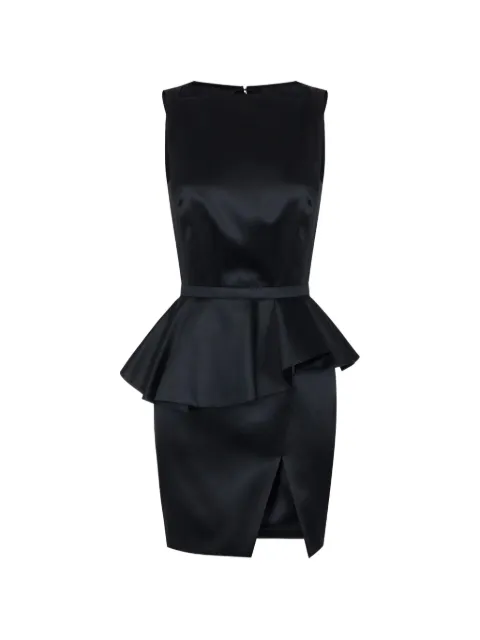 Elisabetta Franchi mini dress in gazar fabric with flounce Black AB00967E2