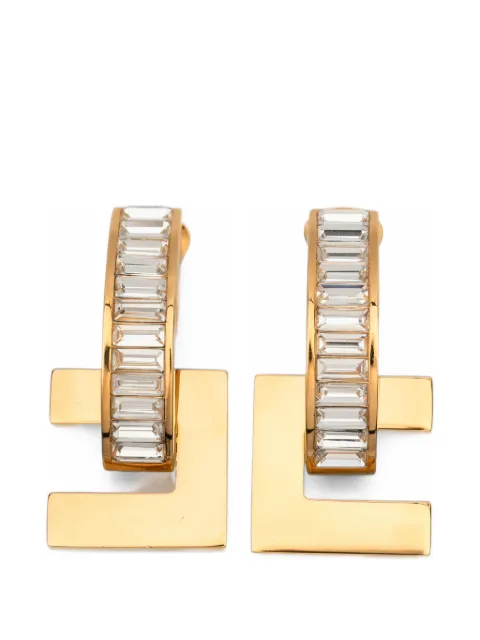 Elisabetta Franchi crystal-embellished logo earrings Gold OR55K67E2
