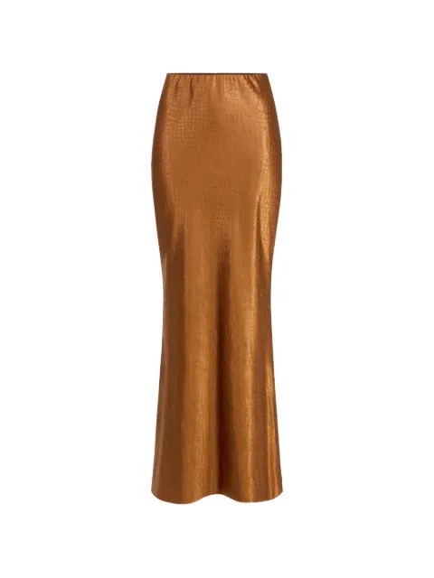 Elisabetta Franchi satin skirt with scale-like texture Brown GO19767E2