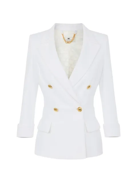 Elisabetta Franchi jacket in double layer stretch crêpe fabric White GI26766E2
