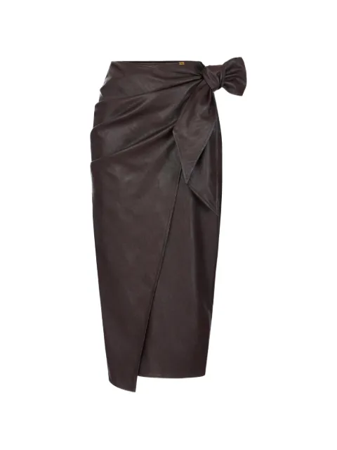 Elisabetta Franchi skirt with sash belt Brown GO21866E2