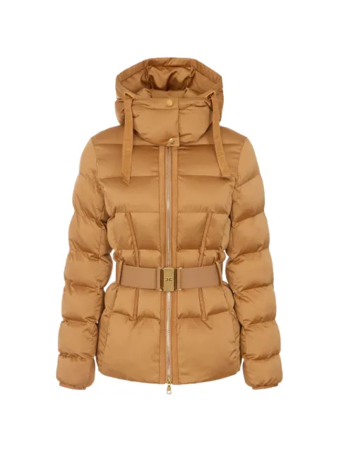 Elisabetta Franchi down jacket in voile fabric Neutrals PI92D66E2