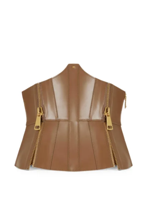 Elisabetta Franchi bustier belt with zip Brown CT28S66E2