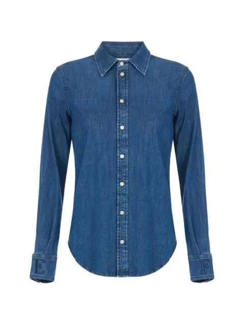 Elisabetta Franchi denim blouse with embroidered logo Blue CJ34D66E2