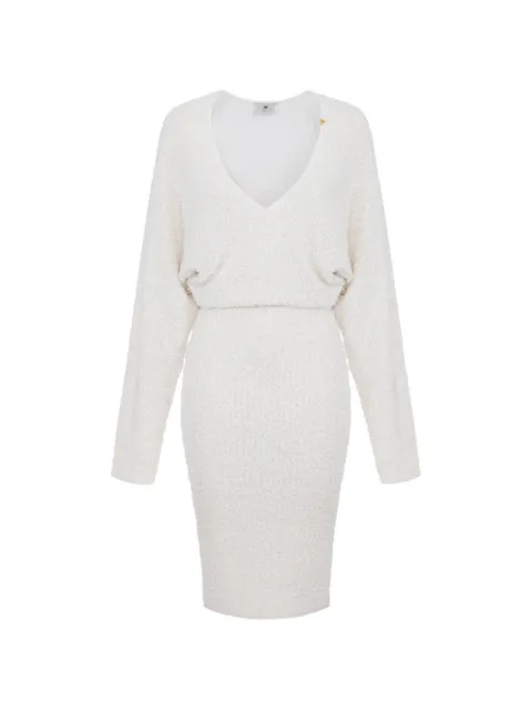 Elisabetta Franchi raglan-sleeve V-neck dress White AM50T67E2