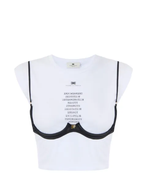 Elisabetta Franchi lightweight jersey T-shirt with bra White MA71P66E2