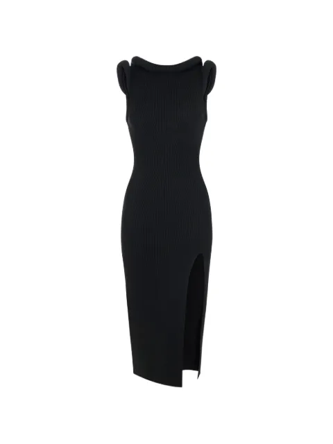 Elisabetta Franchi knit dress with 3D details Black AM14S66E2