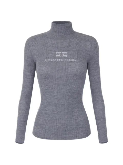 Elisabetta Franchi ribbed knit turtleneck top Grey MK18B66E2