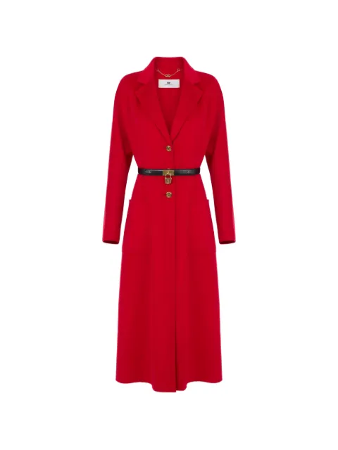 Elisabetta Franchi coat in double cloth with belt Red CP03D67E2