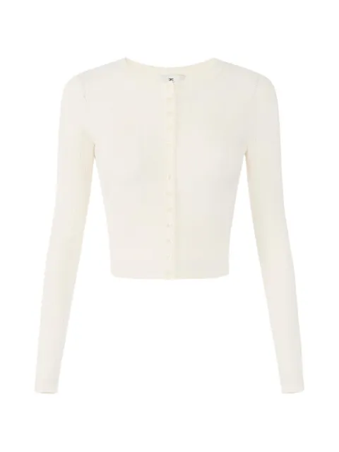 Elisabetta Franchi Knit openwork cardigan Neutrals MK19S66E2
