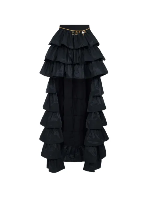Elisabetta Franchi ruffled asymmetrical skirt Black GO23067E2