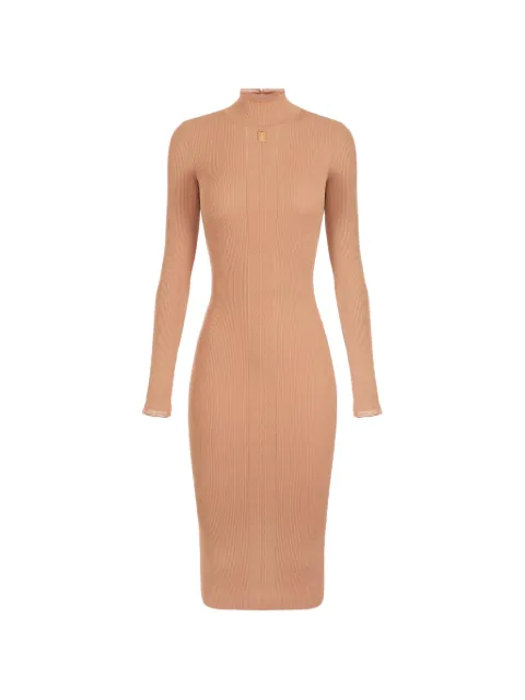 Elisabetta Franchi knit dress with logo detail Neutrals AM21B66E2