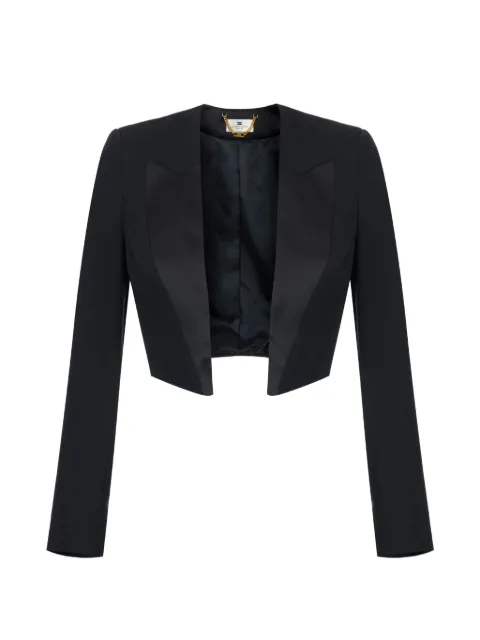 Elisabetta Franchi gabardine tuxedo-style jacket Black GI29968E2