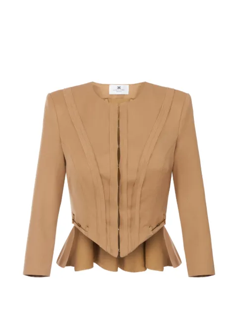Elisabetta Franchi jacket in gabardine fabric with jewel horsebits Neutrals GI29367E2