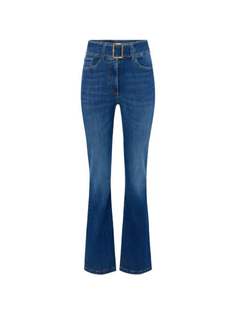 Elisabetta Franchi boot-cut jeans with belt Blue PJ13D66E2