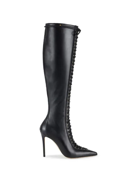 Elisabetta Franchi nappa-leather boots with criss-cross laces Black SA87B68E2