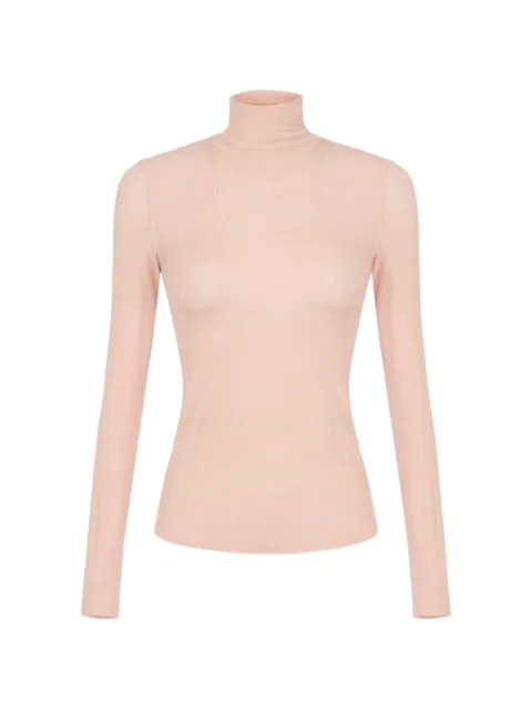 Elisabetta Franchi turtleneck top in lightweight jersey fabric Neutrals MD03B66E2
