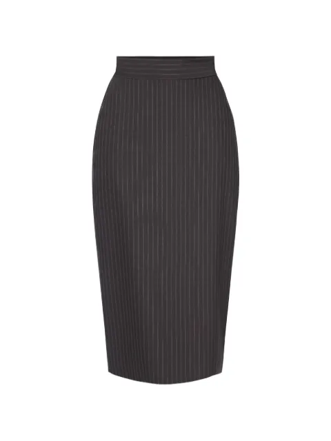 Elisabetta Franchi pinstriped skirt in cool wool fabric Grey GO22266E2