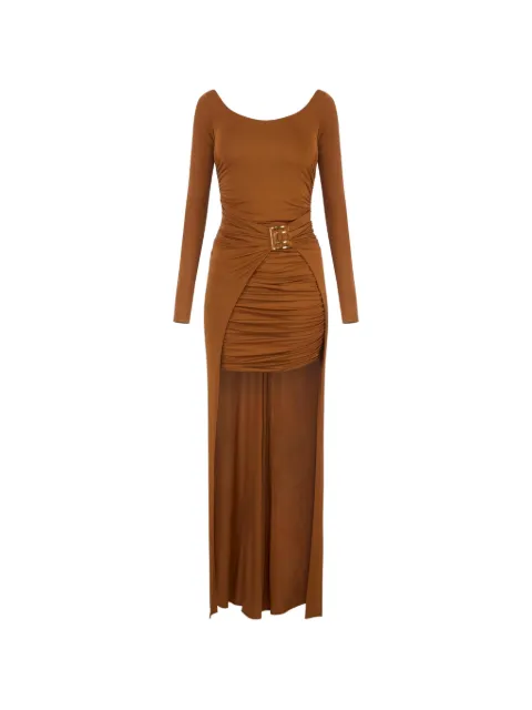 Elisabetta Franchi Red Carpet dress in crêpe jersey Brown ABR3567E2FK3