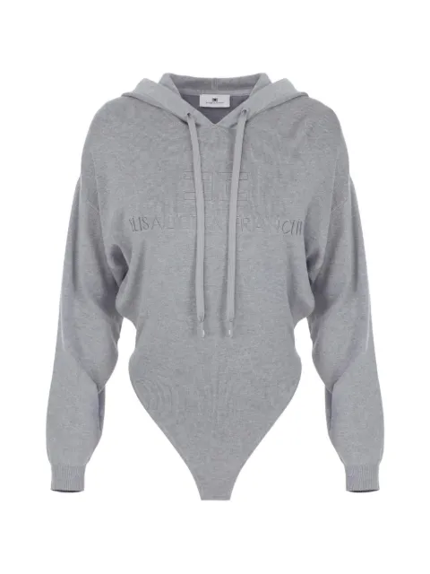 Elisabetta Franchi hooded bodysuit in knit fabric Grey BK87S66E2