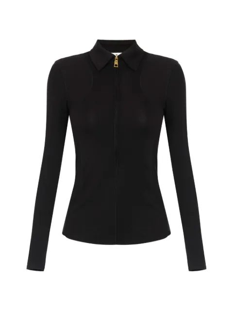 Elisabetta Franchi lightweight jersey top with zip Black MD11B66E2