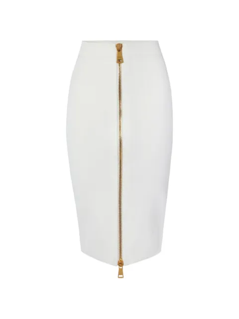 Elisabetta Franchi Knit skirt with zip Neutrals GK28B66E2