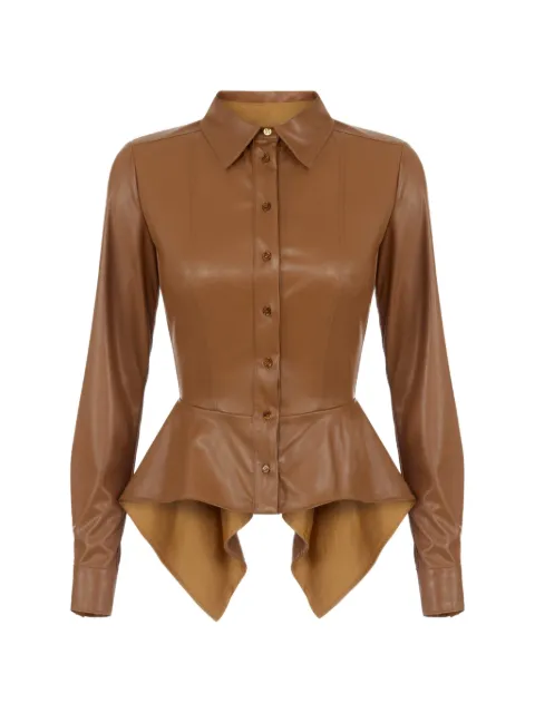 Elisabetta Franchi shirt with peplum Brown CA19766E2