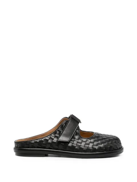 SERGIO MORETTI FIRENZE woven buckle-fastening slippers Black 658526103