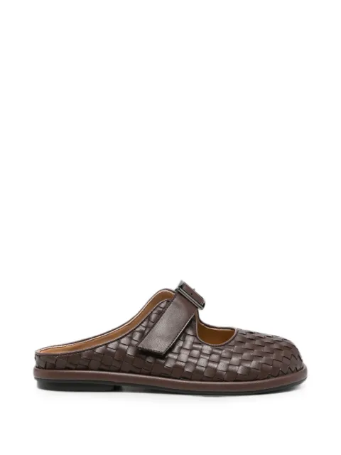 SERGIO MORETTI FIRENZE woven buckle-fastening slippers Brown 658526103
