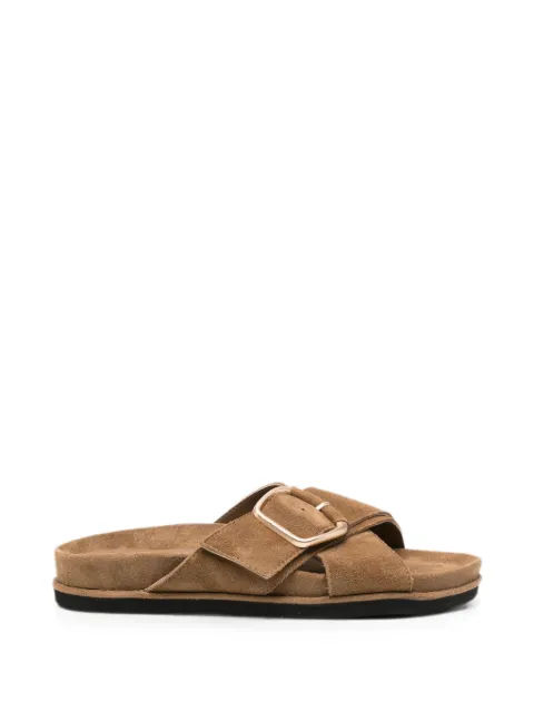 SERGIO MORETTI FIRENZE buckle-fastening crossover-strap sandals Brown 658526109