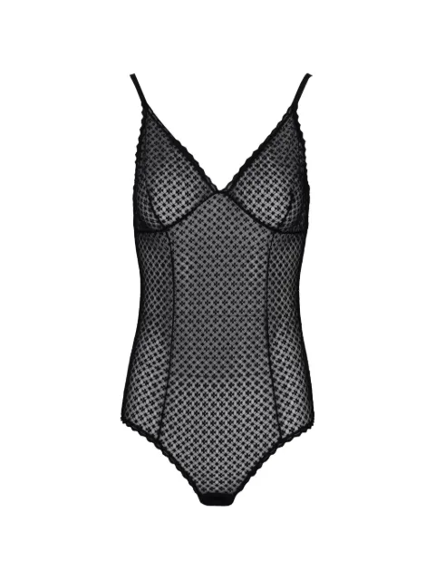 Laura Urbinati plumetis V-neck bodie Black I2B01RX90