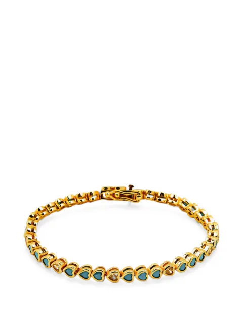 Lady D World Aqua Heart motif stacking bracelet Gold 83042