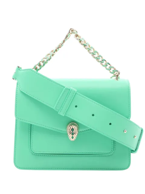 Bvlgari Pre-Owned 2010-2026 Leather Serpenti Forever Maxi Chain Top Handle Bag satchel Green C3I9H9O8ML5SL5V7