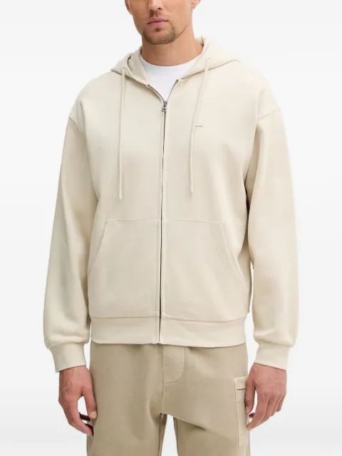 Benetton zip-up drawstring hoodie Neutrals 342ZU500P
