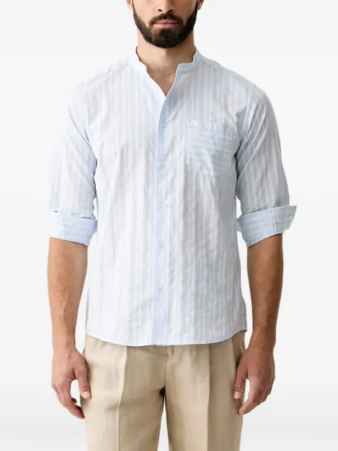 Benetton striped mandarin-collar shirt Blue 5QUHUQ06Z