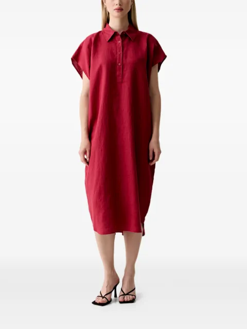 Benetton short-sleeve shirt midi dress Red 4AGHDV0C6