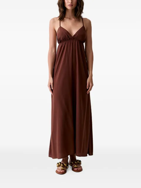 Benetton criss-cross back maxi dress Brown 434Q5V02L