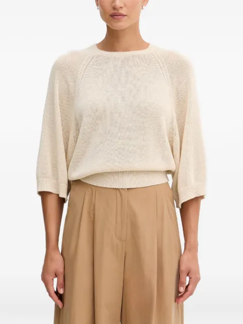 Benetton raglan-sleeve ribbed-trim sweater Neutrals 1MMXD10H6