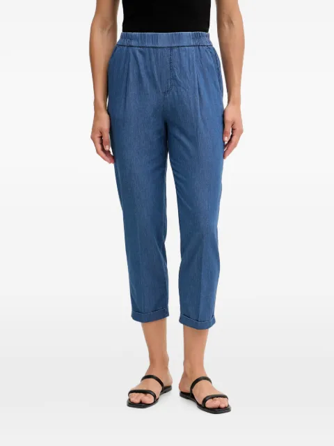 Benetton elasticated-waistband cropped trousers Blue 4DHJDF079