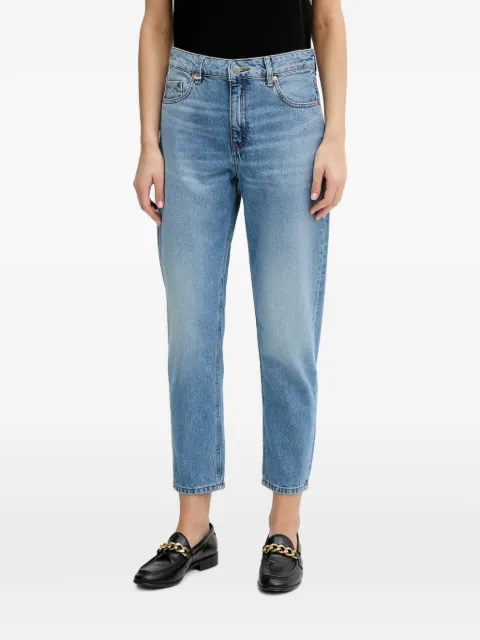 Benetton faded logo-patch jeans Blue 4OHWDF02Z