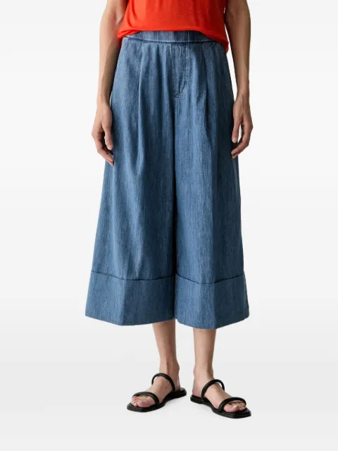 Benetton pleated-detail turn-up trousers Blue 4KOWDF09M
