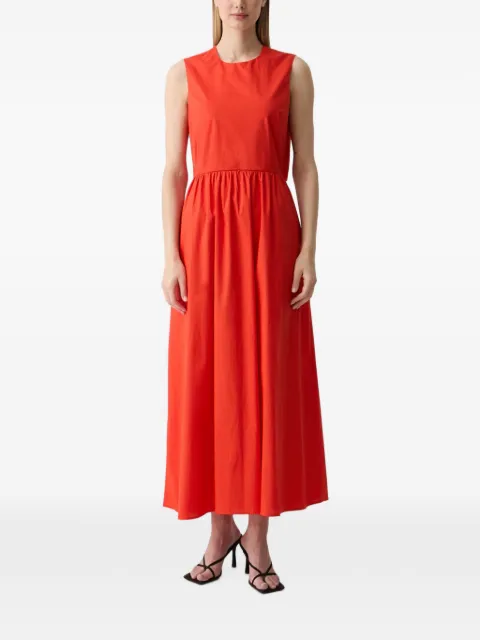 Benetton gathered-waist cut-out sleeveless midi dress Red 4MBJDV0CP