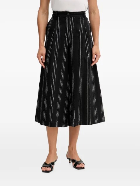 Benetton vertical-stripe cropped palazzo pants Black 4K9FDF0BR