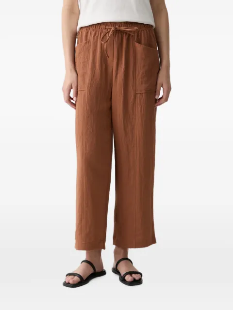 Benetton drawstring-waist straight-leg cropped trousers Brown 4O42DF0BP