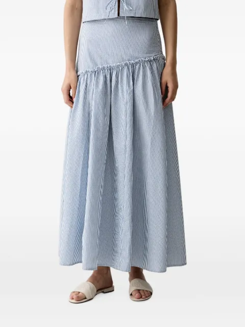 Benetton striped asymmetrical-waist ruffled maxi skirt Blue 4WAQD005Z