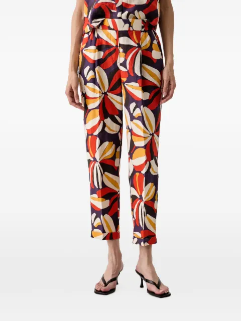 Benetton floral-print tapered trousers Purple 41GADF079