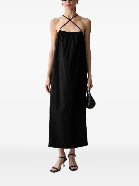 Benetton criss-cross-strap loose maxi dress Black 4MBJDV0CQ