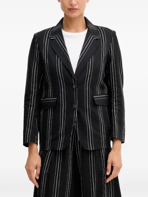 Benetton pinstripe-pattern notched-lapels blazer Black 2K9FDW03Q