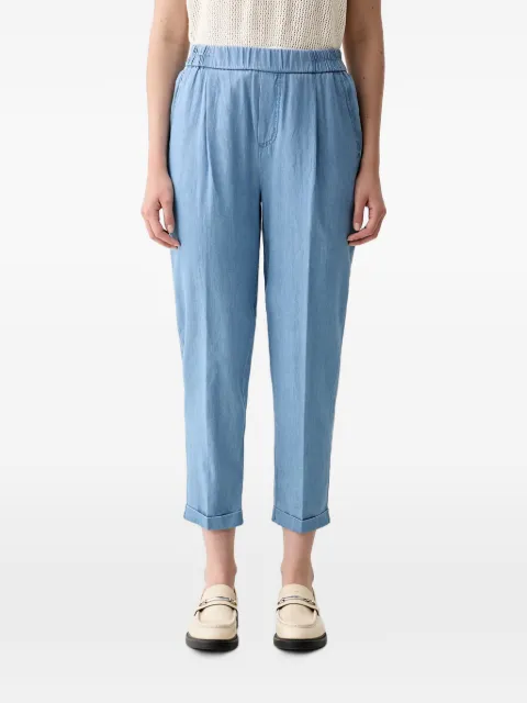 Benetton elasticated-waist tapered trousers Blue 4DHJDF079